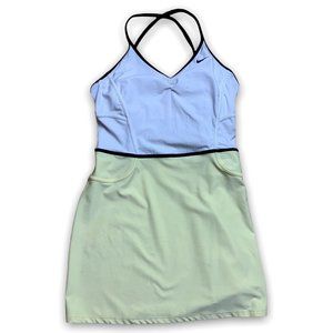 Nike Women's Dri-Fit Tennis Dress Sexy Halter Strap White Yellow Stretch Size M